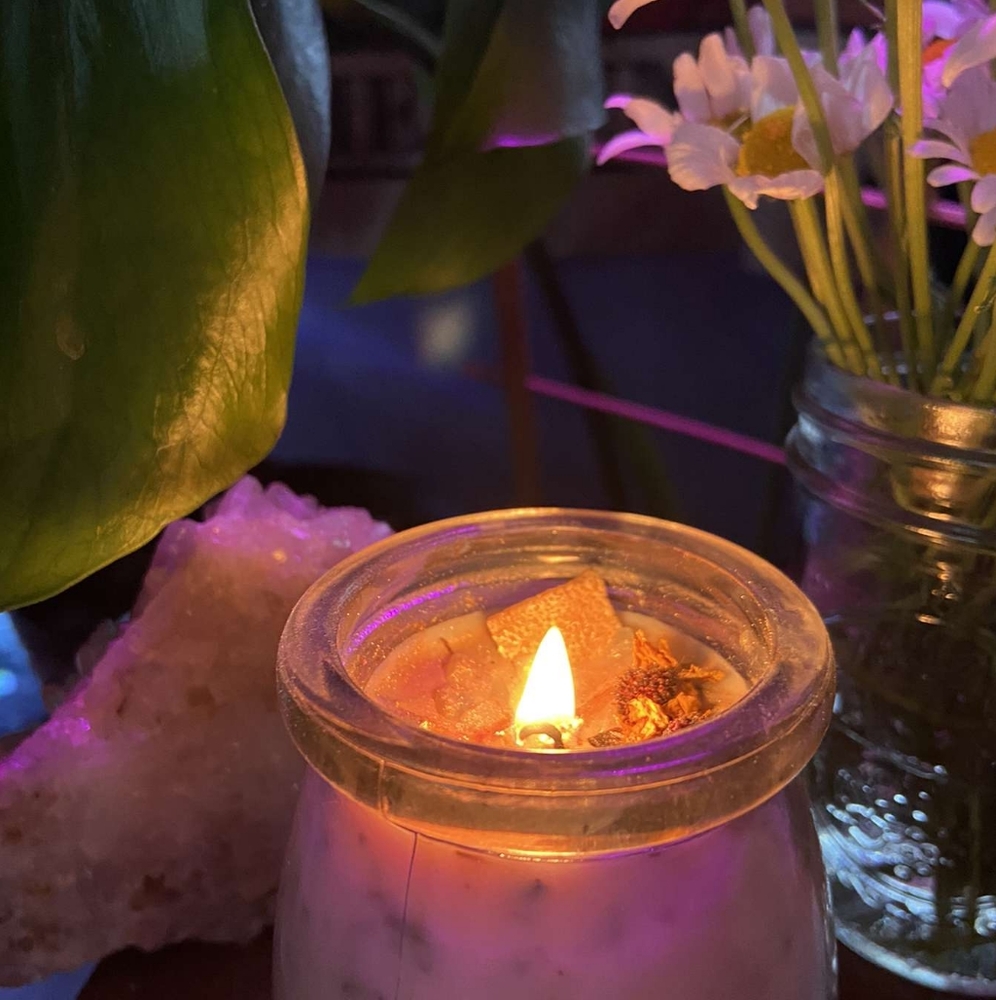 Abundance crystal intention candles